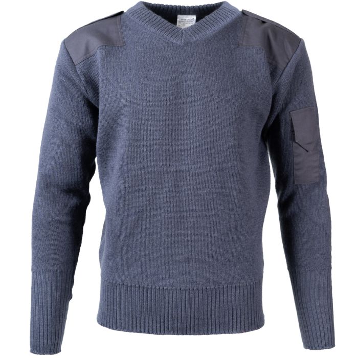 This view shows the front of the RAF Jumper in Blue