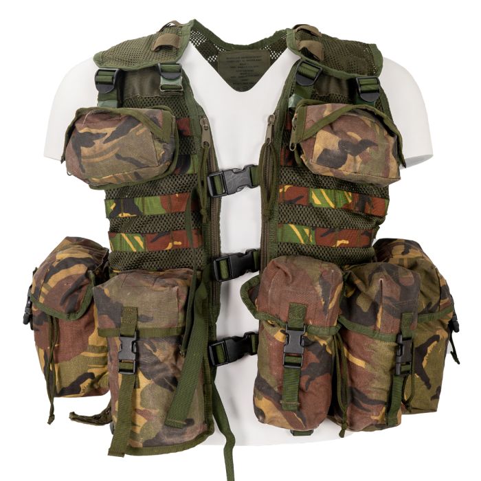 This view shows the front of the Original Dutch Army Modular Assault Vest - Full Set.
