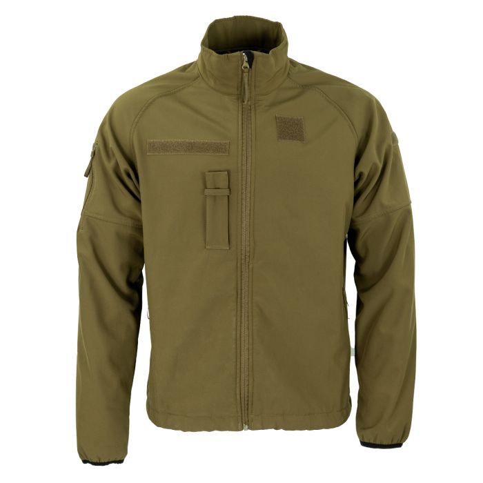 This view shows the front of the Original Dutch Army Softshell Jacket - Olive.