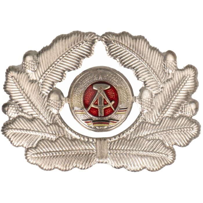 This View shows the front of the Original East German NVA DDR Officers Cap Badge.