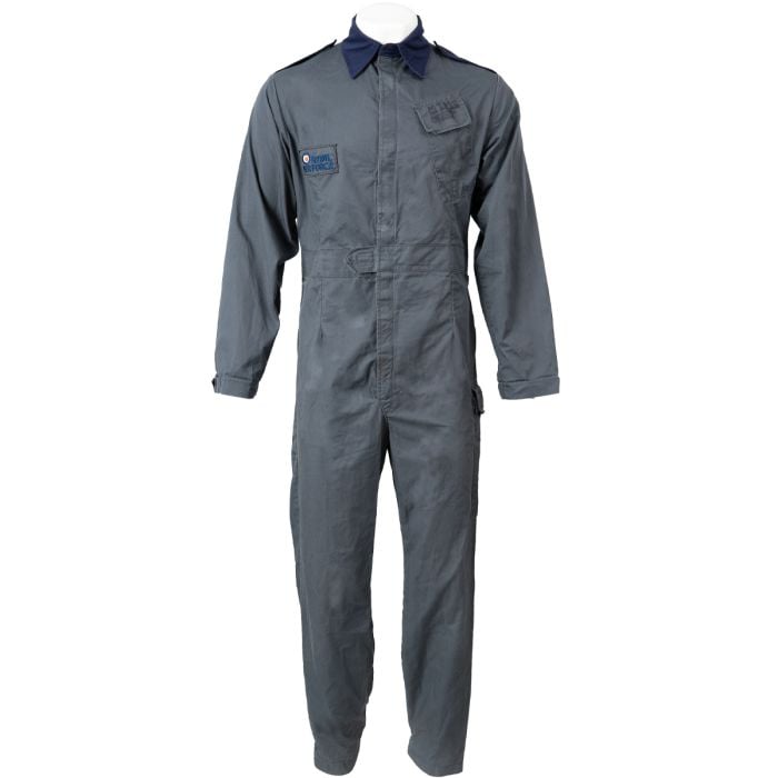 This view shows the front of the Original RAF Worker Overalls - Grey Blue.