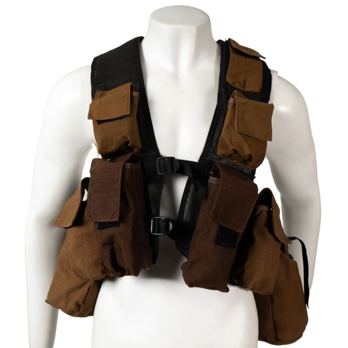 This view shows the front of the light battle jacket.