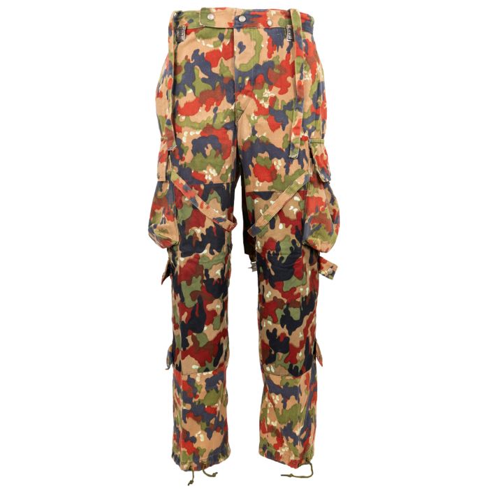 This view shows the front of the Original Swiss Alpenflage Camouflage Trousers without Waterproofing.