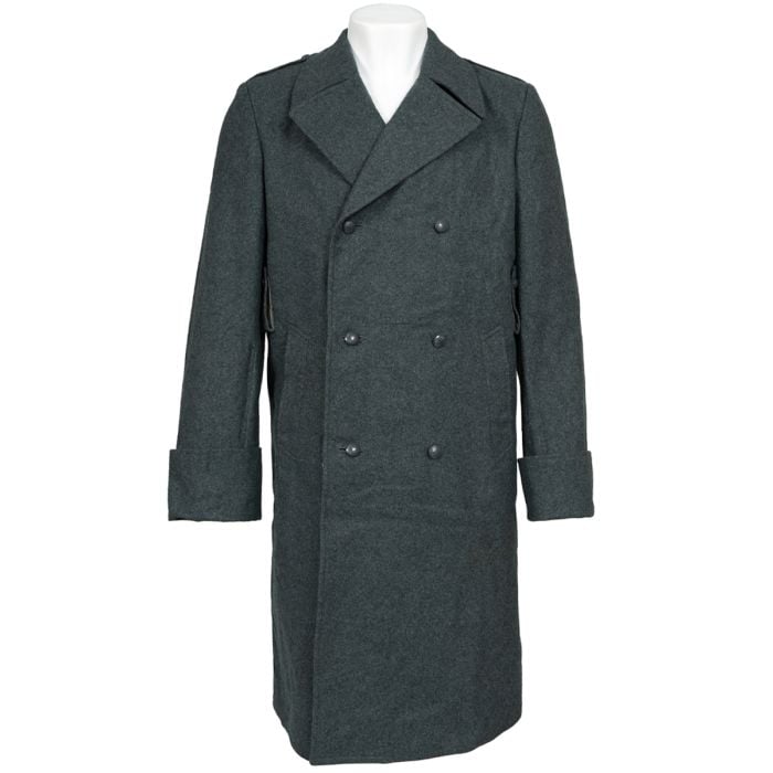 This view shows the front of the great coat and liner.