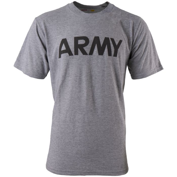 This view shows the front of the Original US Army T-Shirt with Reflective Print - Grey.