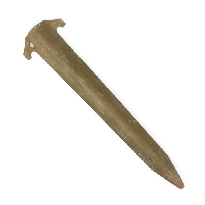 Original US Tent Peg - complete view of tent peg. 30cm in length.