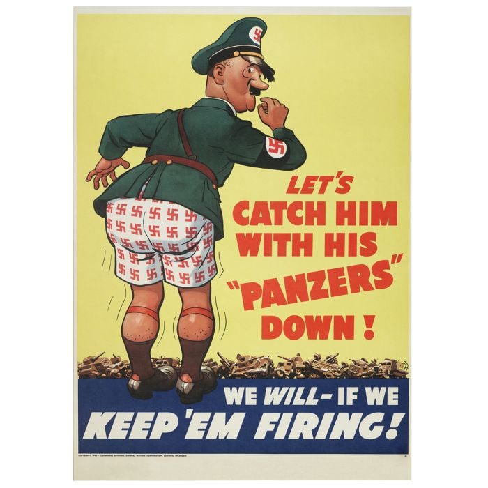 This view shows the front of the "Panzers Down" - Allied WW2 Poster.