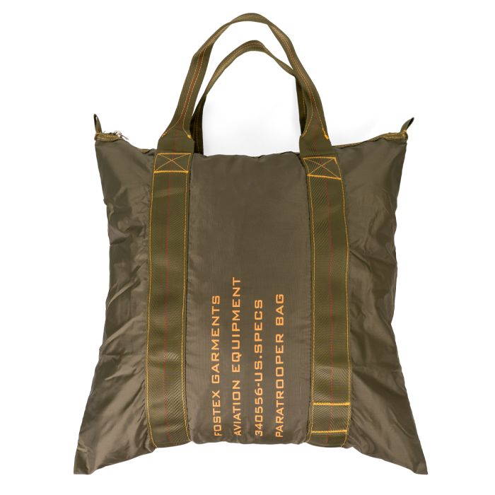 This view shows the front of the Paratrooper Tote Bag - Olive Green.
