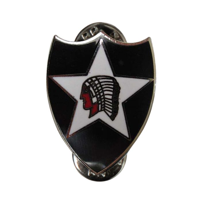 This view shows the front of the pin badge.