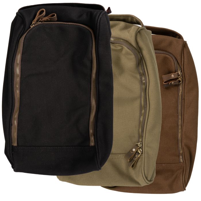 This view shows the front collection of Rothco Shoe bags.
