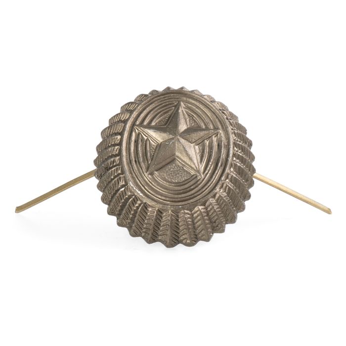 This view shows the front of the Russian Army Cap Badge - Bronze.
