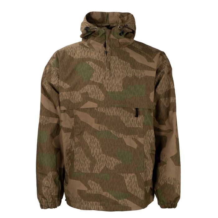Summer Anorak in Splinter Camo shown from the front with zipper done up