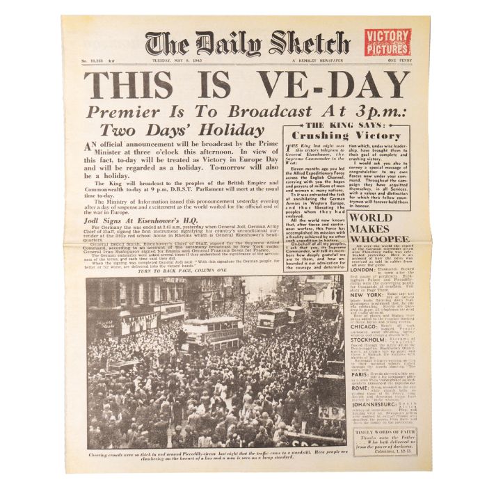 This view shows the front of the newspaper.