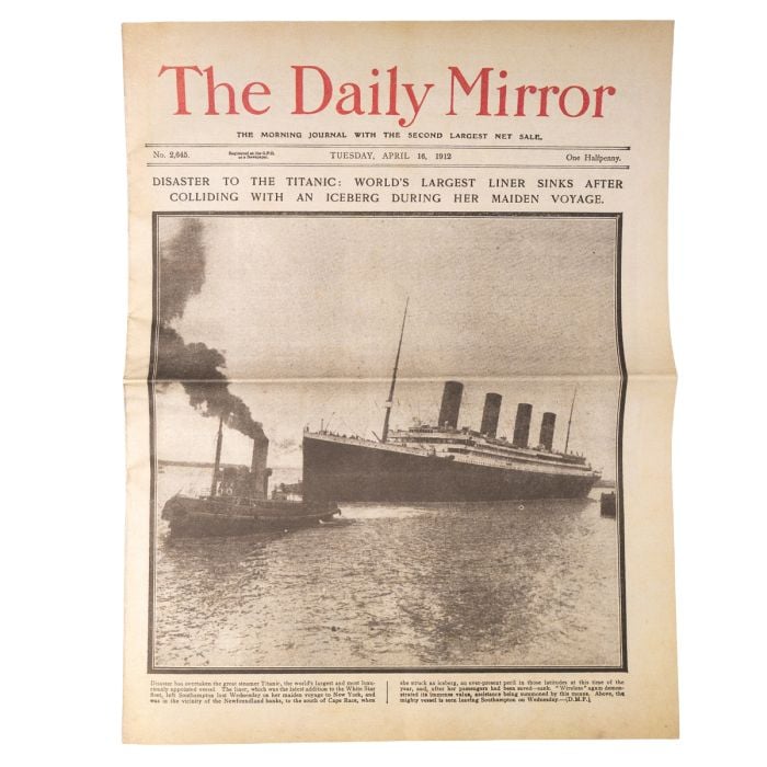 This view shows the front of the newspaper.