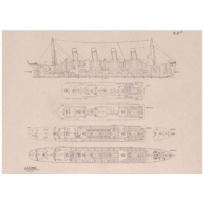 This view shows the front of the Titanic Blueprint.