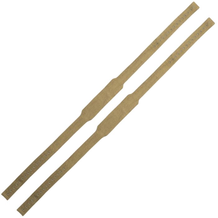 Shows the pair of Tunic Belt Hook Support Straps (imperfect) laid flat from the front.