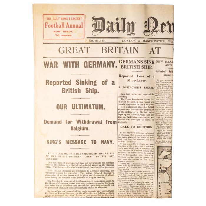 This view shows the front of the newspaper.