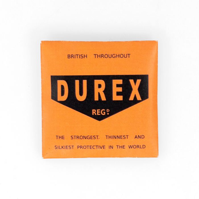 Image showing WWII British Durex Prophylactics packaging with text 