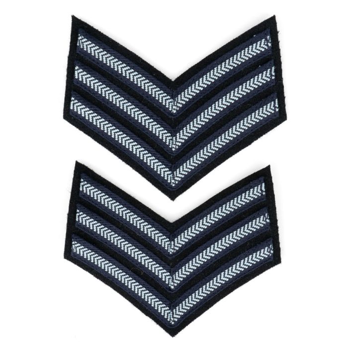 This view shows the front of the WW2 British RAF Rank Stripes - Corporal.