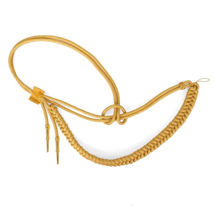 This view shows the front of the WW2 German Adjutant Officers Aiguillette - Gold.