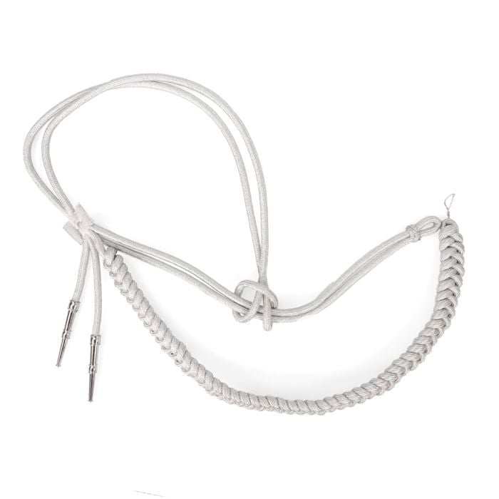 This view shows the front of the WW2 German Adjutant Officers Aiguillette - Silver.
