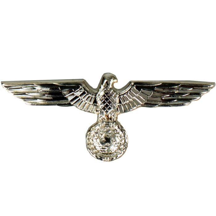 This view shows the front of the WW2 German Army Metal Cap Eagle.