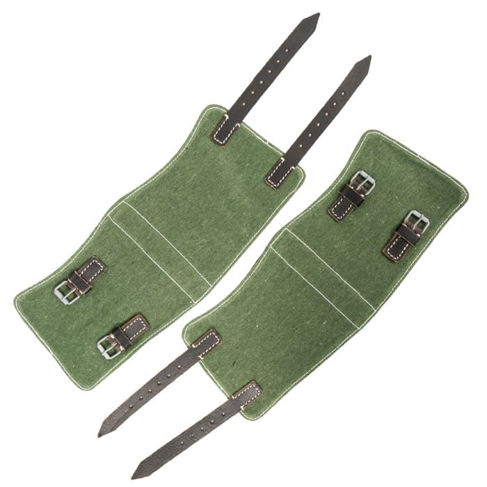 A photo depicting a pair of open WW2 German Gaiters