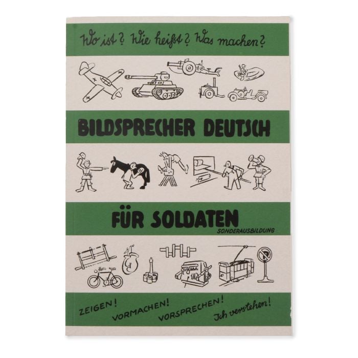 This view shows the front hand heldof the WW2 German Illustrated Book for Foreign Units - Part 2.