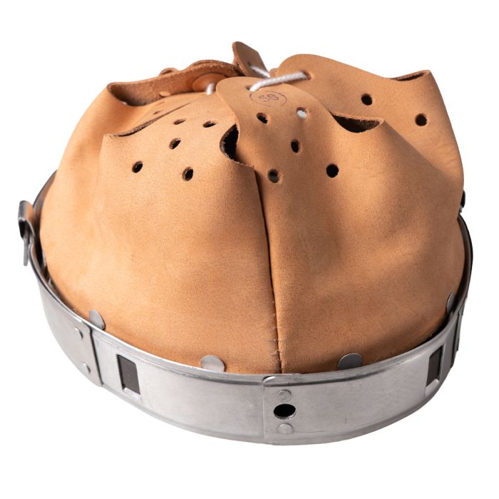 This view shows the German M35 Helmet Liner from the front.