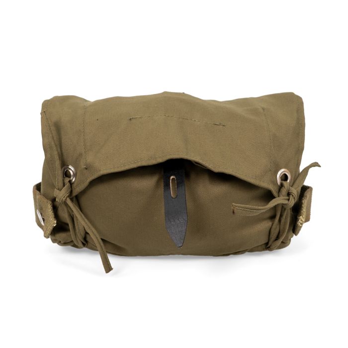 The image shows a WW2 German A-Frame Bag - Front view, showing 2 ties and leather strap.