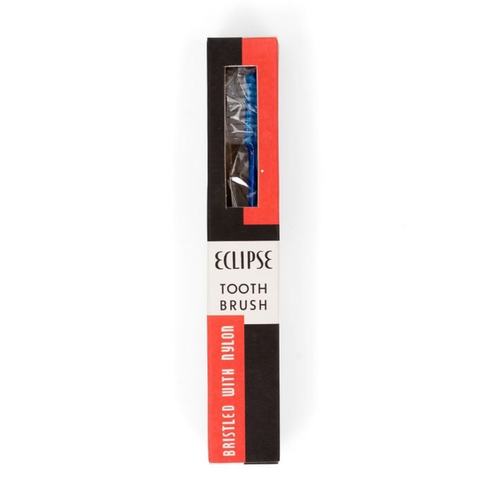 This view shows the packaged WW2 US Eclipse GI Toothbrush & Box - Red.