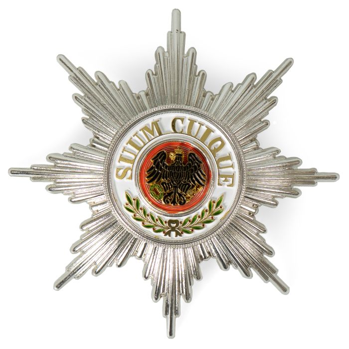 This view shows the front of the Order of the Black Eagle Breast Star.