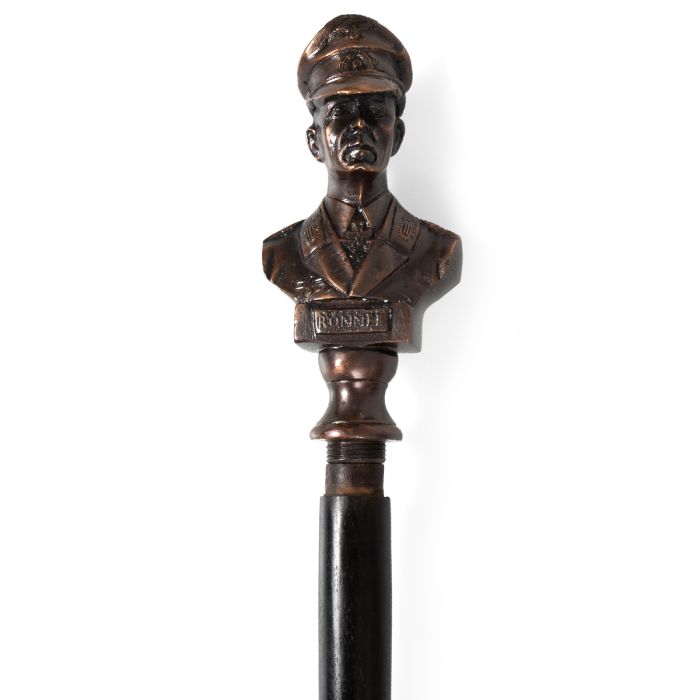 This view shows the top Field Marshal Erwin Rommel Cane - Imperfect.