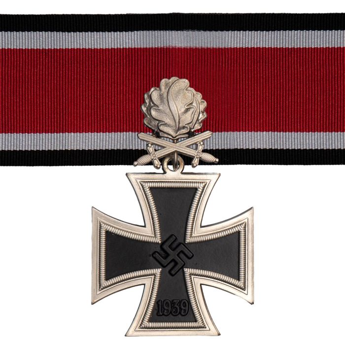 This shows the 1939 Knights Cross of the Iron Cross in Nickel Silver with Oakleaves & Swords.
