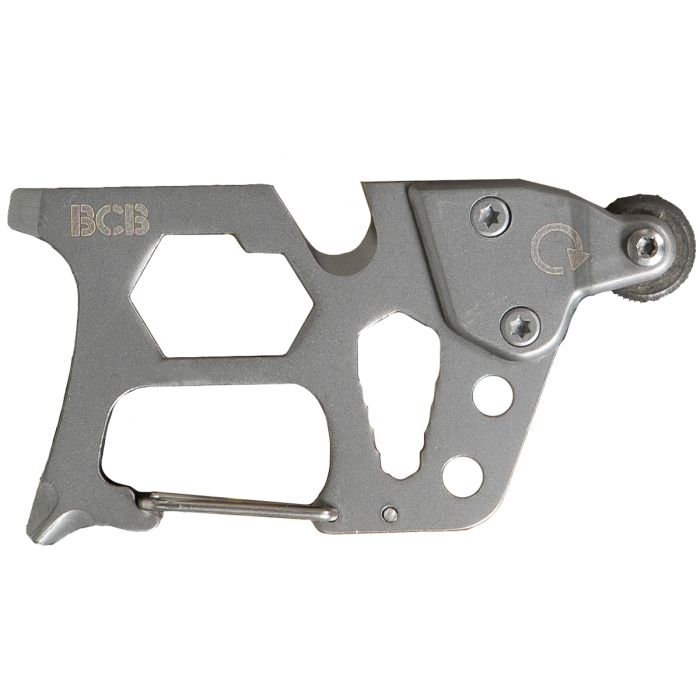 This view shows the front of the Spark Mate 13 in 1 Camping Tool