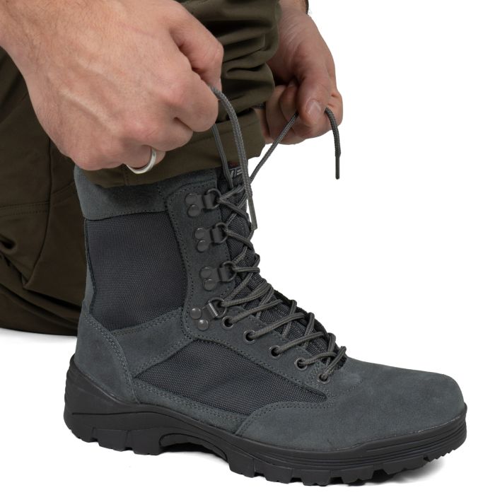 Urban Grey Tactical Army Boot with YKK Zipper Epic Militaria