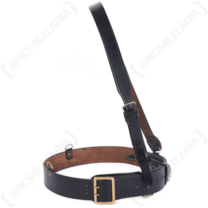 British Sam Browne Leather Belt - Black Main