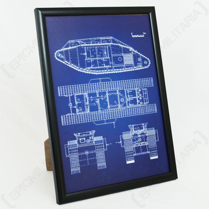 British MkV Tank Framed Patent Blueprint