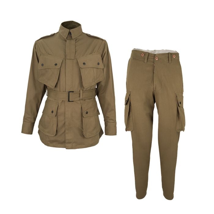 WW2 US M1942 Airborne Jump Suit Uniform Bundle Unreinforced main image showing jacket and trousers together