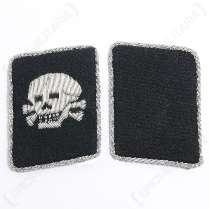 WW2 German Totenkopf Officers Collar Tabs