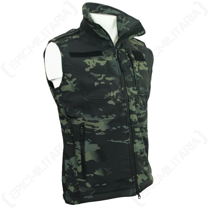 Black Multitarn Camo Softshell Vest - Epic Militaria