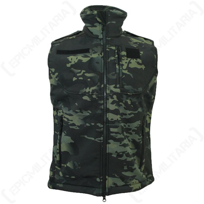 Black Multitarn Camo Softshell Vest - Epic Militaria