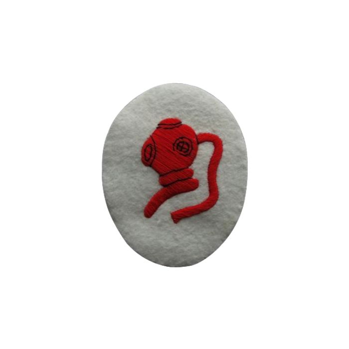 Kriegsmarine Diver Specialist Trade Badge - red on white