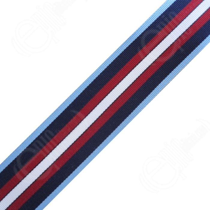 This view shows the WW2 British Arctic Star Medal Ribbon from above.