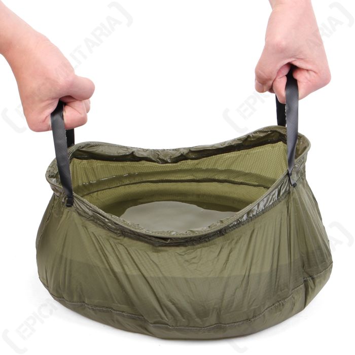 Foldable Camping 10L Wash Bowl - Olive Drab Main