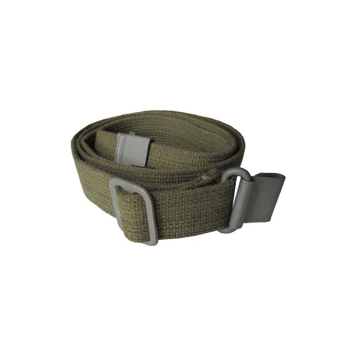 Front view of rolled up olive green canvas M1 Garand Webbing Sling