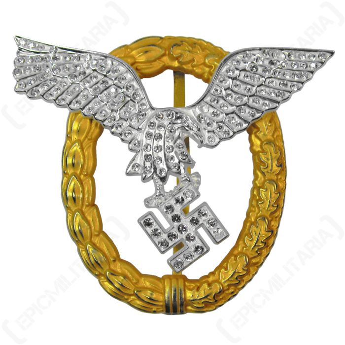 WW2 German Metal Luftwaffe Pilot Observer Badge with Diamonds