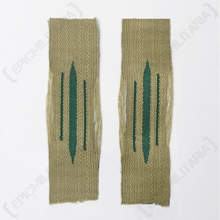 Generic Dark Green EM Bevo Litzen Collar Tabs
