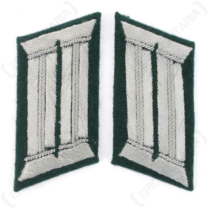 German Army Officer Collar Tabs - Grey Main