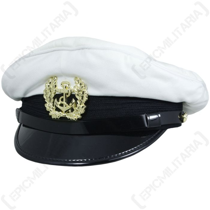 German Bundesmarine Visor Cap - White main